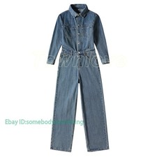 Men's Denim Jumpsuit Jeans Overalls Straight Trouser Cowboy Retro Casual Design