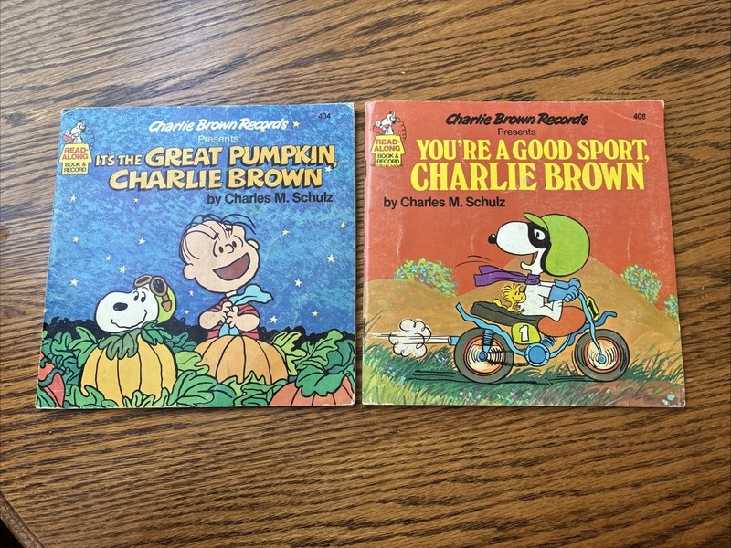 Charlie Brown RECORDS LOT 2 Book And Record You’re A Good Sport Great Pumpkin