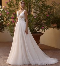 Lace wedding dress wedding dress 32-60 straps ivory buttons n.measurement V-neck