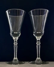 2 ELEGANT 7 1/8” Riekes-Crisa Acapulco Pattern Wine Stem Glasses DISCONTINUED