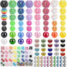 Beads for Pens Keychains, Bubblegum Focal Beads for Beadable Pens 200Pcs 12Mm