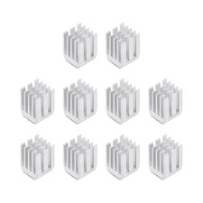 Heatsink with Thermal Conductive Adhesive Tape 9 x 9 x 12mm Silver 10pcs