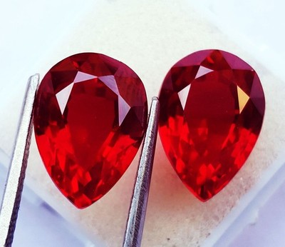 Natural Red Ruby Birnenform 8 10 Ct Paar Lose Edelsteine Zertifiziert R126