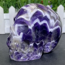 1.3LB 3.7" Natural Dream Amethyst Skull Carving Crystal Quartz Heal Reiki Decor