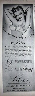 1944 Vintage LILEES Lily of France Womens BRA Circled in Loveliness Ad