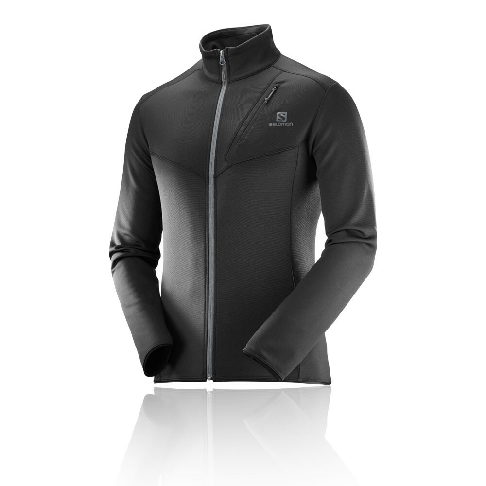 Salomon Uomo Discovery Cerniera Intera Top Nero Sport All'aperto Salomon Uomo Discovery Cerniera Intera Top Nero Sport All'aperto