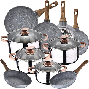 Bateria De Cocina 8 Piezas San Ignacio Nona Con Juego De Sartenes (18/20/22/24/2