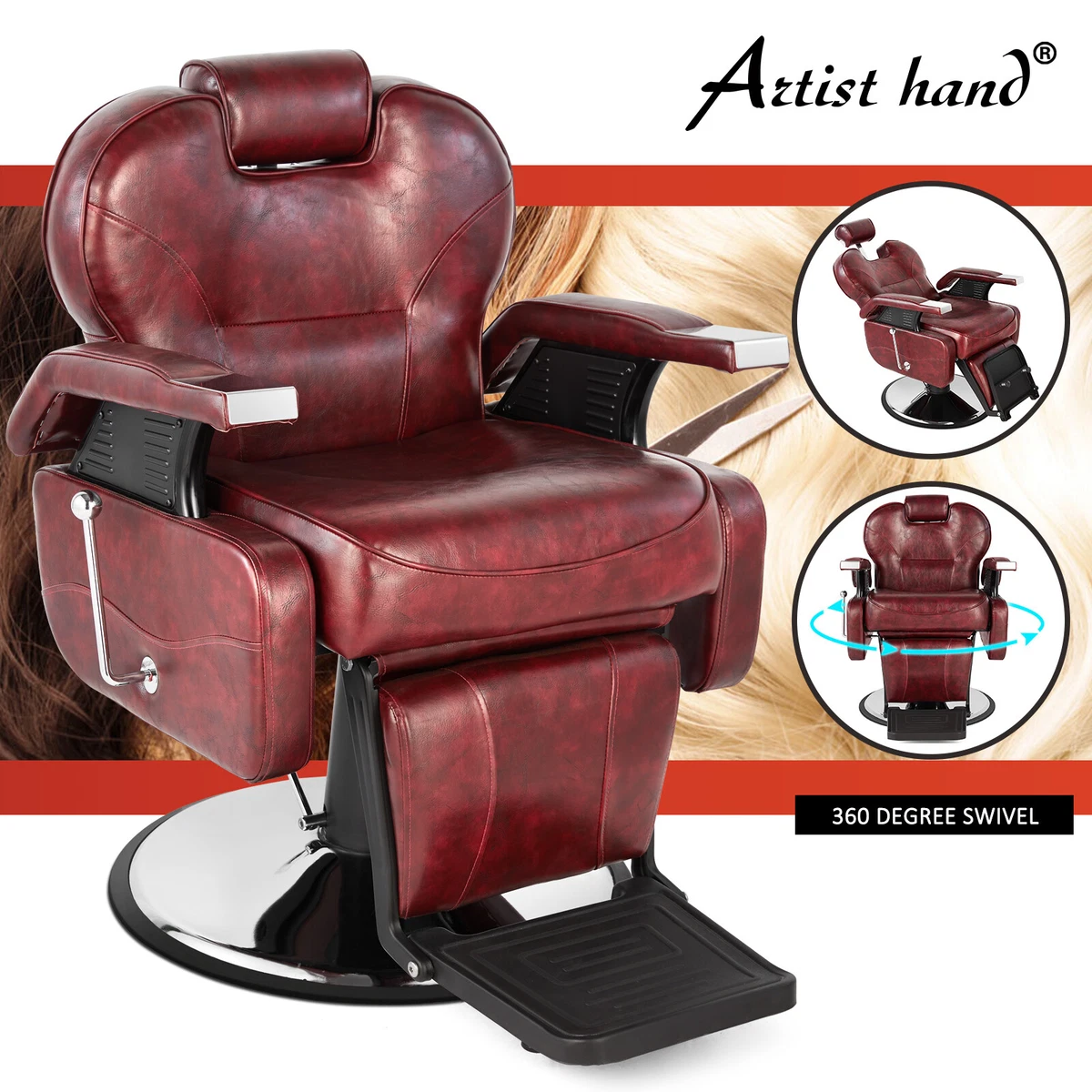 All Purpose Heavy Duty Hydraulic Barber Chair Recliner Salon Beauty Equipment