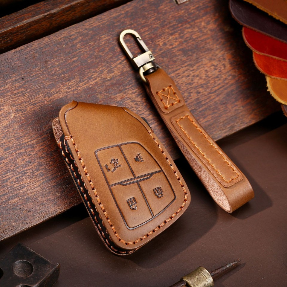Leather Remote Key Case Cover Fob Shell Holder For Buick Envision
