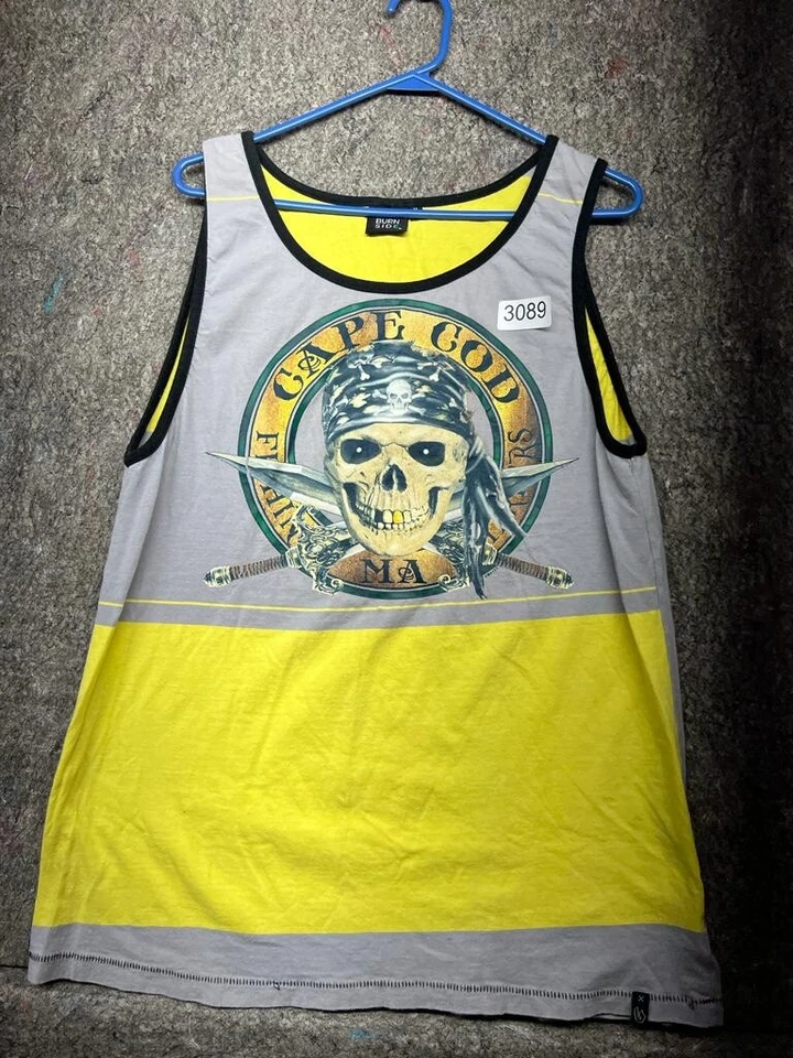 Camisa sin mangas Cape Cod para hombre piratas calavera Burnside multicolor M Foto 2 de 4