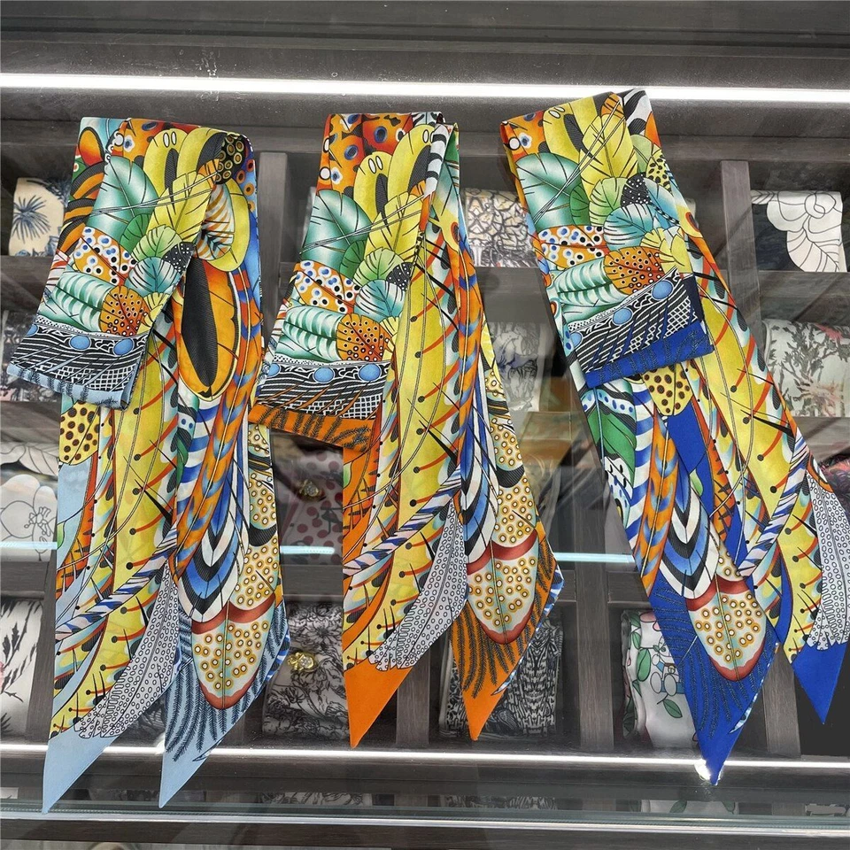 Juego de 1 pieza de bufandas de seda morera bolso con asa bufanda mujer accesorios de moda Foto 2 de 4