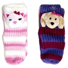 Girls  Pair of Cozy Knit Slipper Socks with Gripper Bottom NWT Size  S/M
