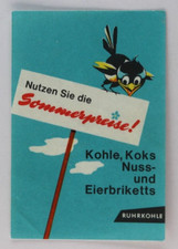 German Brand 'Ruhrkohle' Poster Stamp Ad Summer Sales Promotion Cartoon
