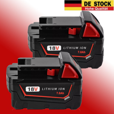 2Pack 18V 7,0Ah M18 Akku M18B6 XC Li-Ion 48-11-1860 48-11-1852 Für Milwaukee M18