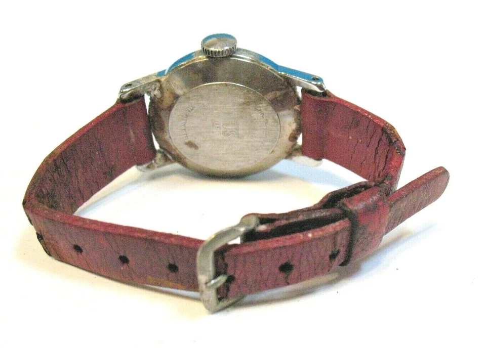 РАННИЕ НАРУЧНЫЕ ЧАСЫ MICKEY MOUSE INGERSOLL КРАСНАЯ ЛЕНТА НА ЗАПЧАСТИ ИЛИ РЕМОНТ - Изображение 2 из 2