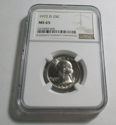 1972-D 25C Clad Washington Quarter NGC MS 65 Certified #6310983-005