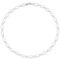 7,7Mm Collier Halskette 925 Silber Teilmattiert & Rhodiniert 45Cm Halsschmuck