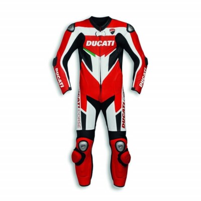 DUCATI Motorrad Rennen Lederkombi Sport Biker Rindsleder Anzug-50-52-54-56-58