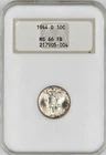 1944-D Mercury Dime 10C NGC MS66 FB Old "Fattie" Holder