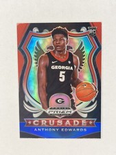 2020 Prizm Draft Picks ANTHONY EDWARDS Crusade Red White Blue Prizm Rookie 