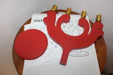 IKEA VINTERFINT CANDLE HOLDER 4 CANDLES RED & BRASS-METALLIC 29 CM (11")