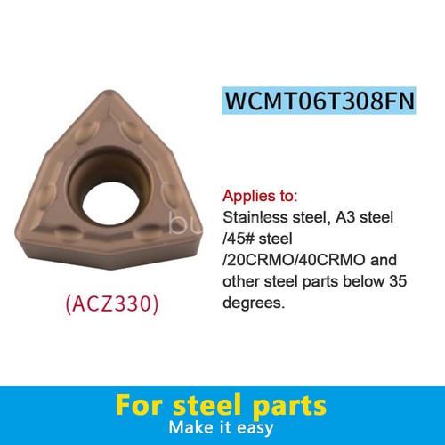 WCMT050308FN  WCMX WCGT ACZ330 10pcs CNC Carbide Turning Insert Grooving Blades - Picture 77 of 83