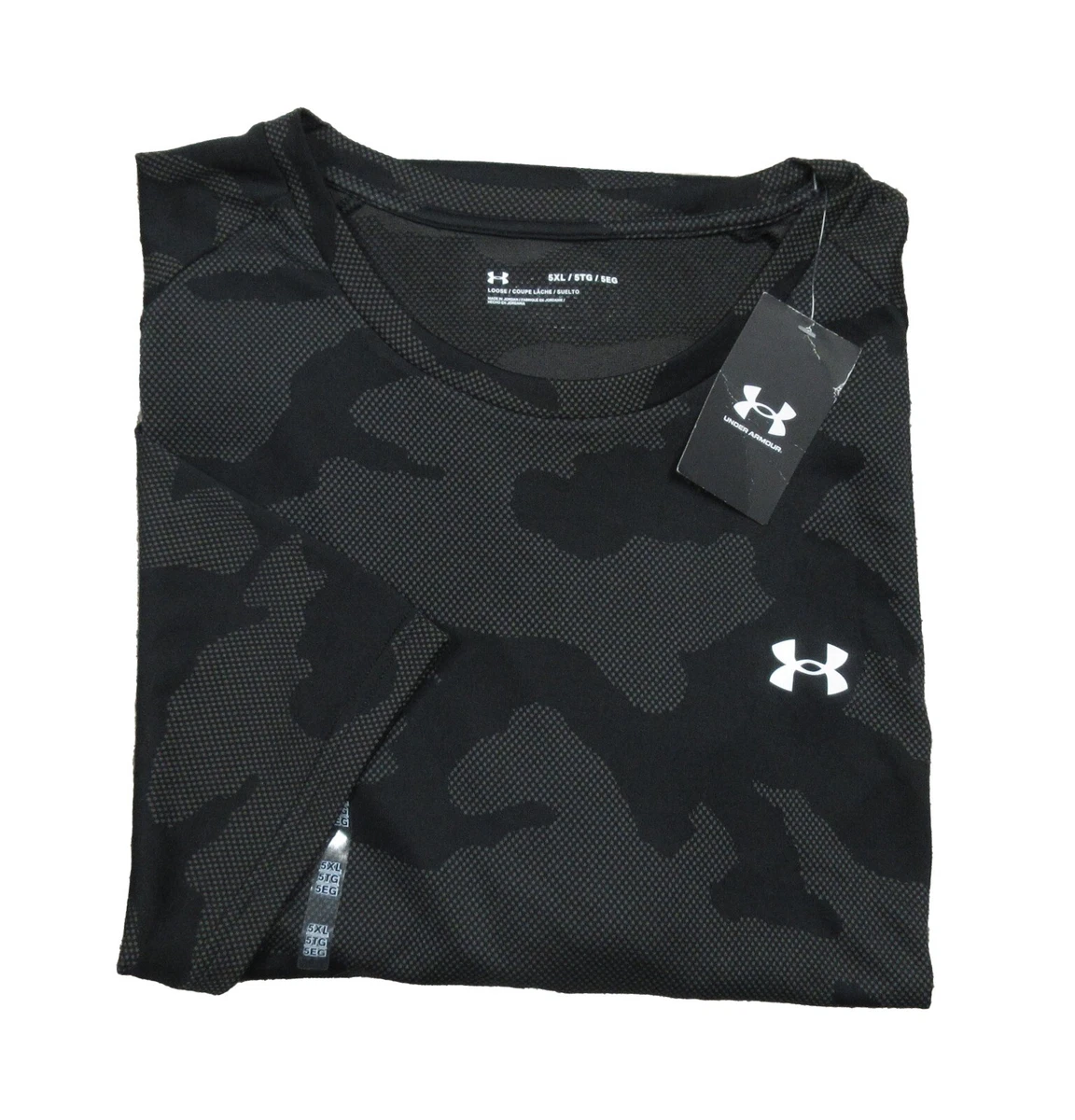 Under Armour Men's Black UA Velocity Jacquard Crew-Neck Short Sleeve  T-Shirt