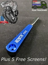 4” Metal Tobacco Smoking Pipe bowl Hand Pipes Blue + 5 Free Screens