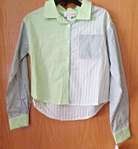 LS Button Front STRIPED WOVEN Blouse~Girl's Sizes~NEW w/tags~Choice of Colors - Picture 15 of 17