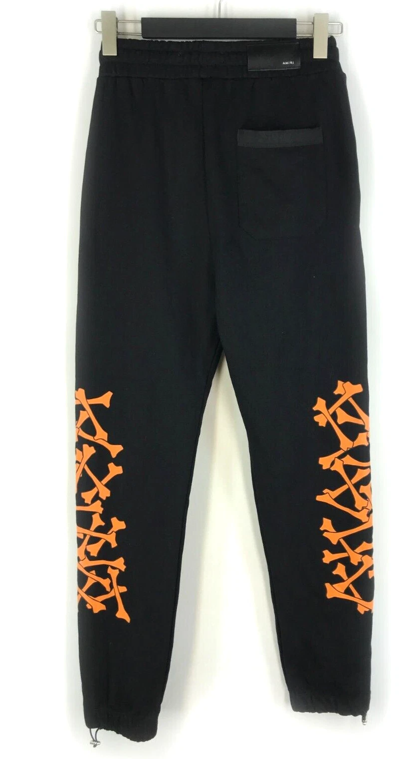 Pantaloni da uomo Amiri Bones con stampa logo Amiri Bones cotone neri USA taglia M