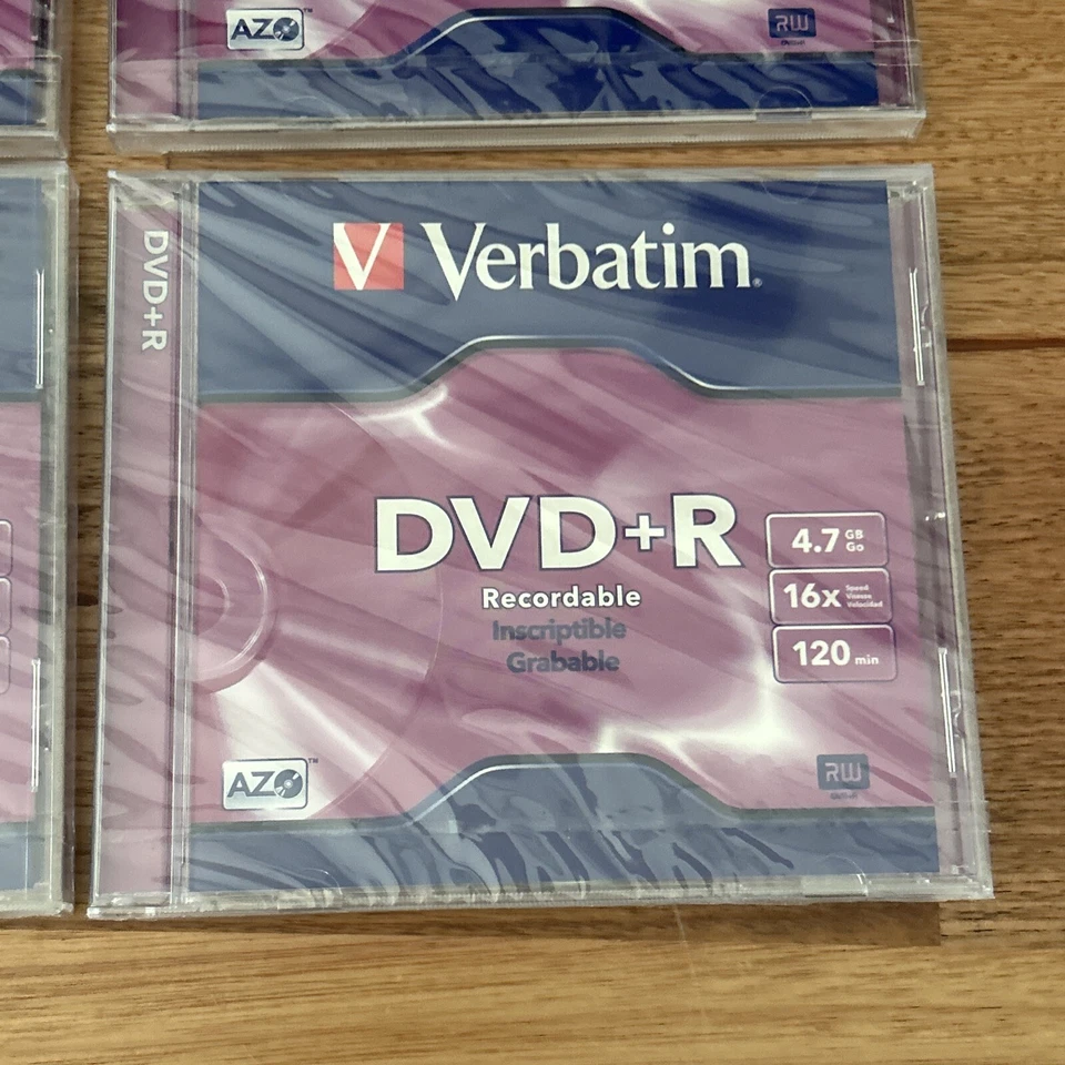4 x Verbatim DVD+R 4.7GB GO 16 x 120 min recordable Sealed New - Image 3 of 4