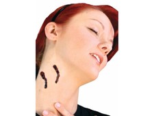 Easy FX Peel Stick Vampire Dracula Bite Kiss Appliance Kit Halloween Costume New