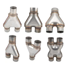 X-Pipe Y-Pipe Exhaust Adapter Connector 2''/2.25''/2.5''/2.75''/3'' Single/Dual