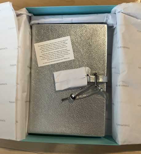 Tiffany & Co Journal Diary Notebook. Very Rare. w/ Silver Heart Lock & Keys. - Picture 2 of 12