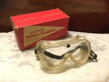 Vintage Pair American Optical Sure-Guard Rubber Safety Goggles-Original Box