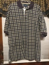 Gant Rugger Black Plaid Short Sleeve Polo Shirt - Sz XL