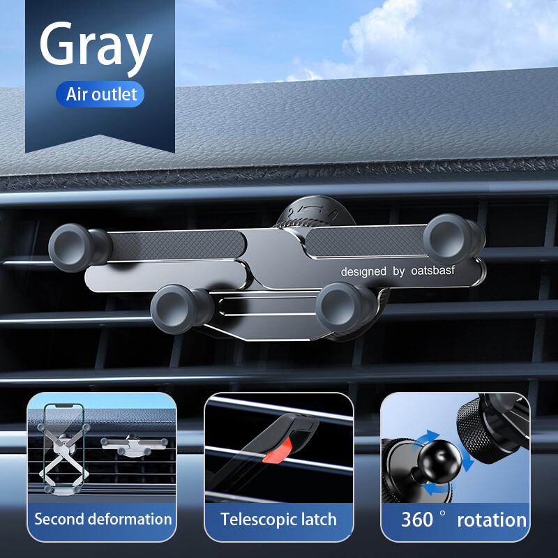 ♥ Gravity Invisible Car Mount Car Phone Holder Aluminum Alloy Automatic