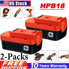 2-Pack HPB18-OPE HPB18 18V For BLACK AND DECKER 18Volt 4.5Ah NI-MH Battery Tool
