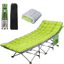Folding Camping Cot for Adults with Mattress Heavy Duty Tent Cot Bed w/Carry Bag