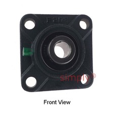 UCF203 Metric 4 Bolt Square Cast Iron Flange Housing - 17mm Bore