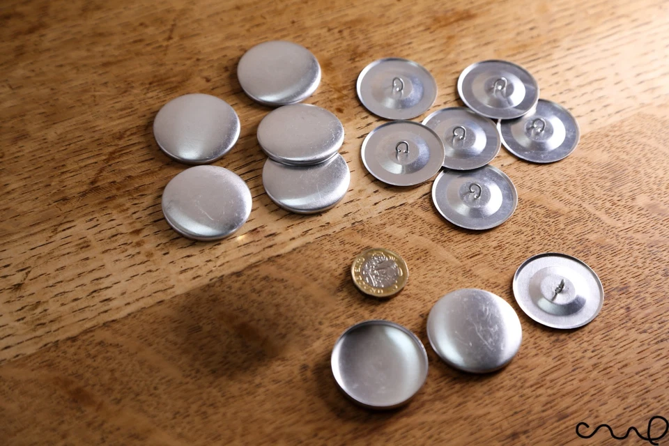 30 Sets x 60L Self Cover Button Blanks Sewing Craft 38mm Hand Making Metal Loop - Image 4 of 4