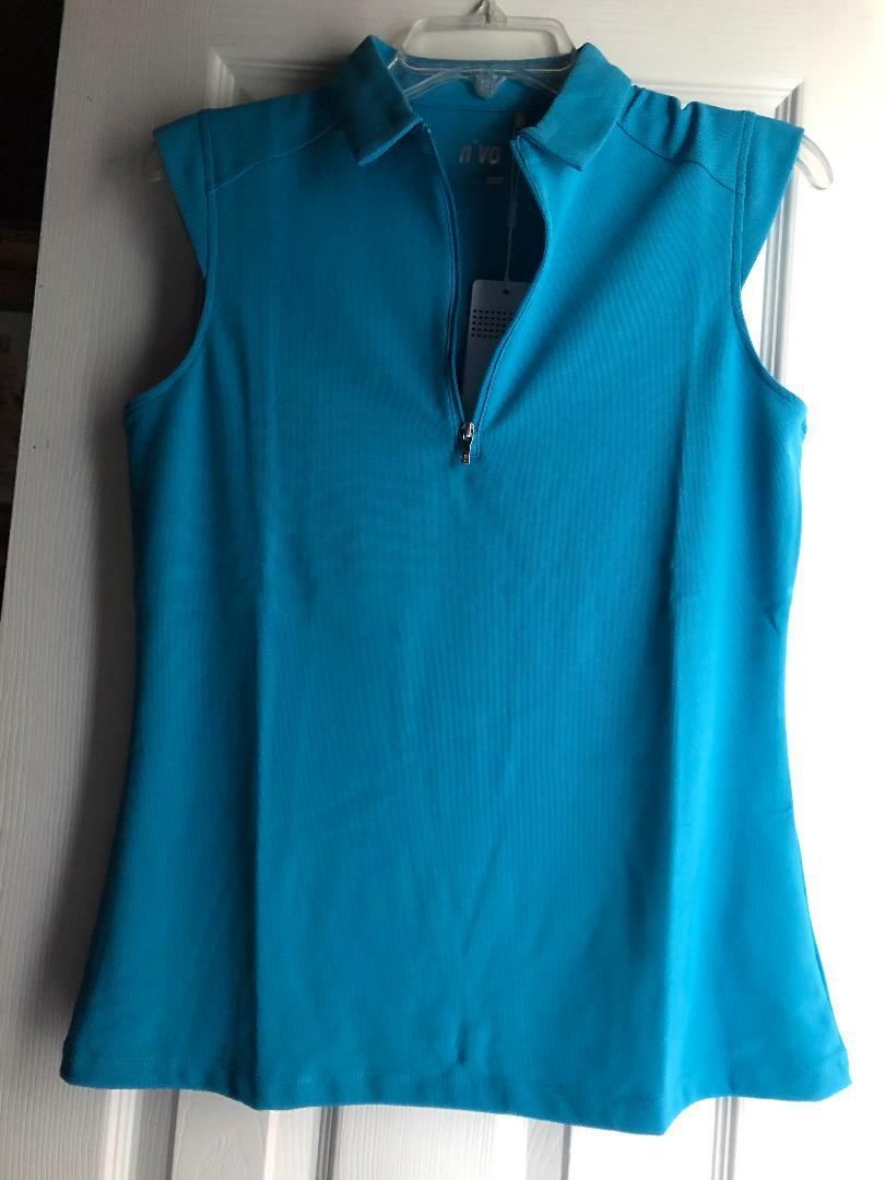 NWT Ladies NIVO SPORT Turquoise Sleeveless Golf Shirt sizes M L