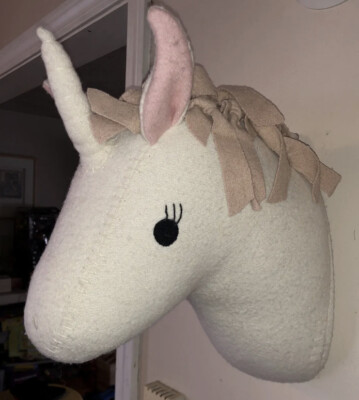 Unicorn Plush Head Wall Mount Decor “Pillowfort”Target Stores Pink/White  NWT - Main Image