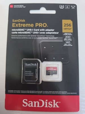 SanDisk Extreme Pro 256GB Micro SD Karte UHS-I Class 10 U3 V30 mit Adapter