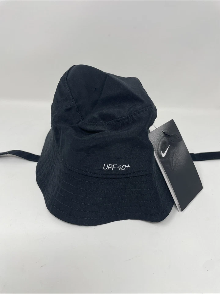Gorra Nike Infantil Bucket UPF40+ Talla 12/24M Negra Blanca Logo 6A2682-023 Nueva con Etiquetas Foto 2 de 4