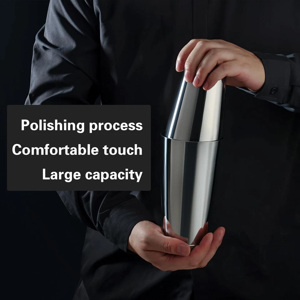 Juego De Bar Coctelera De Acero Inoxidable Bebida шейкер для мартини Receta NUEVO США - Изображение 2 из 4