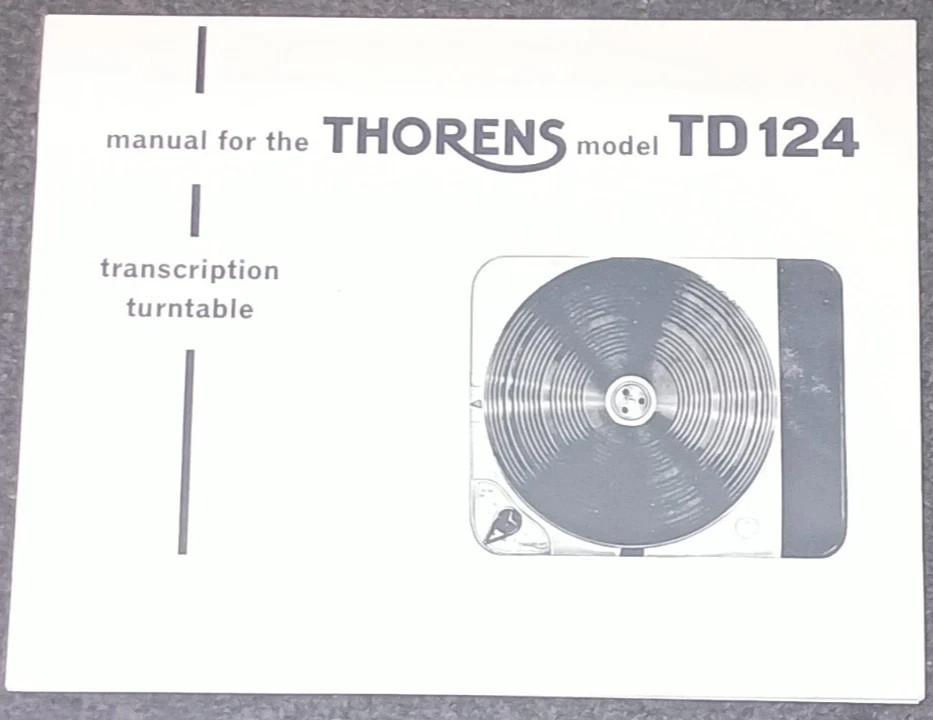 THORENS TD 124 Turntable Service Manual Photocopy