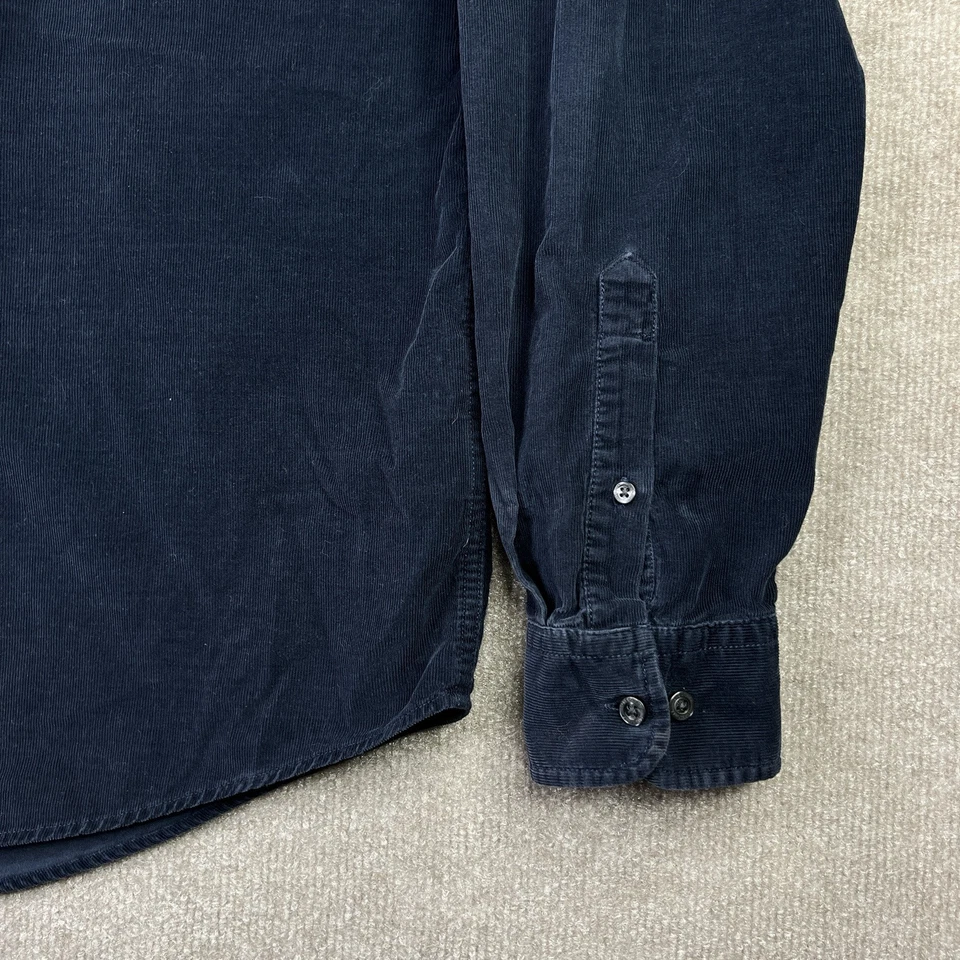 Lands’ End Corduroy Shirt L/T Navy Long Sleeve Button Front 100% Cotton - Image 4 of 4