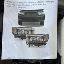 PartsFlow Left + Right Halogen Headlight Assembly Pair 2006-2008 Subaru Forester