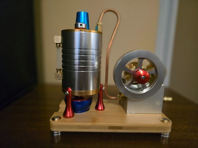 #ad Vintage Industrial Steam Engine Model 14mm Brass Cylinder W Fuel Burner $229.95